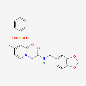 N-(1,3-benzodioxol-5-ylmethyl)-2-[4,6-dimethyl-2-oxo-3-(phenylsulfonyl)pyridin-1(2H)-yl]acetamide