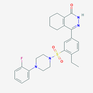 molecular formula C26H29FN4O3S B11274038 4-(4-ethyl-3-{[4-(2-fluorophenyl)piperazin-1-yl]sulfonyl}phenyl)-5,6,7,8-tetrahydrophthalazin-1(2H)-one 