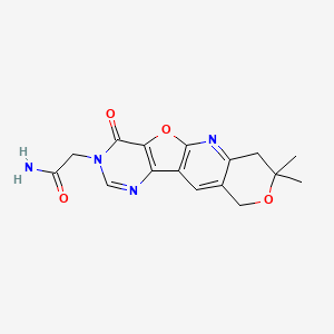 2-(5,5-dimethyl-15-oxo-6,17-dioxa-2,12,14-triazatetracyclo[8.7.0.03,8.011,16]heptadeca-1(10),2,8,11(16),12-pentaen-14-yl)acetamide