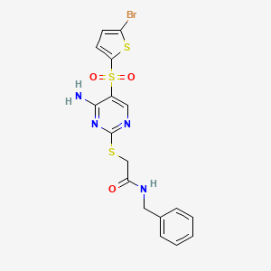 2-((4-amino-5-((5-bromothiophen-2-yl)sulfonyl)pyrimidin-2-yl)thio)-N-benzylacetamide