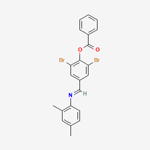 2,6-Dibromo-4-[(E)-[(2,4-dimethylphenyl)imino]methyl]phenyl benzoate