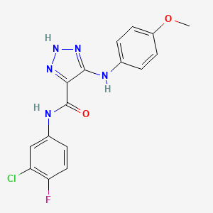 N-(3-chloro-4-fluorophenyl)-5-[(4-methoxyphenyl)amino]-1H-1,2,3-triazole-4-carboxamide