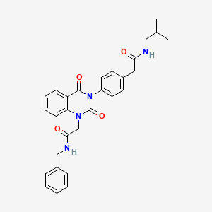 N-benzyl-2-(3-(4-(2-(isobutylamino)-2-oxoethyl)phenyl)-2,4-dioxo-3,4-dihydroquinazolin-1(2H)-yl)acetamide