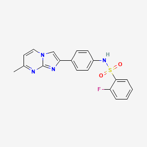 2-fluoro-N-(4-(7-methylimidazo[1,2-a]pyrimidin-2-yl)phenyl)benzenesulfonamide