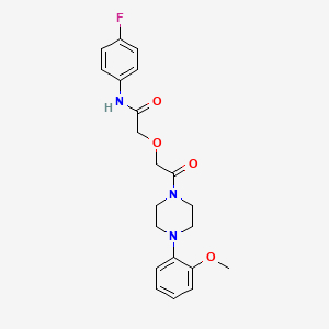 molecular formula C21H24FN3O4 B11274104 N-(4-fluorophenyl)-2-{2-[4-(2-methoxyphenyl)piperazin-1-yl]-2-oxoethoxy}acetamide 