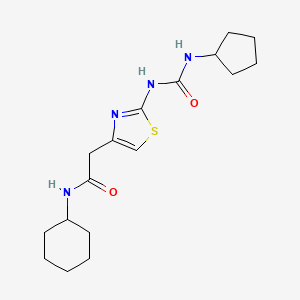 molecular formula C17H26N4O2S B11274115 N-cyclohexyl-2-(2-(3-cyclopentylureido)thiazol-4-yl)acetamide 