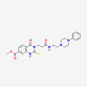 Methyl 4-oxo-3-(3-oxo-3-((2-(4-phenylpiperazin-1-yl)ethyl)amino)propyl)-2-thioxo-1,2,3,4-tetrahydroquinazoline-7-carboxylate