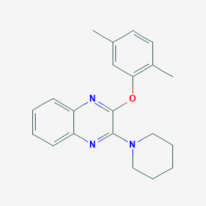 molecular formula C21H23N3O B11274134 2-(2,5-Dimethylphenoxy)-3-(piperidin-1-yl)quinoxaline 