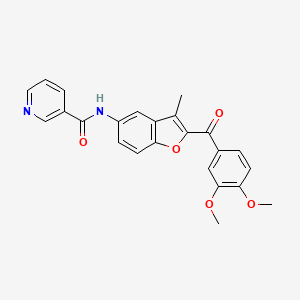 molecular formula C24H20N2O5 B11274136 N-[2-(3,4-dimethoxybenzoyl)-3-methyl-1-benzofuran-5-yl]nicotinamide 