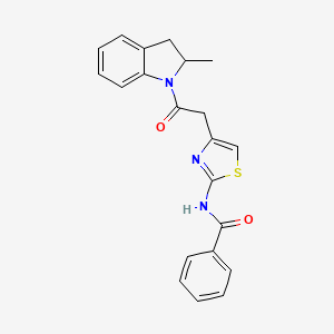 N-{4-[2-(2-methyl-2,3-dihydro-1H-indol-1-yl)-2-oxoethyl]-1,3-thiazol-2-yl}benzamide