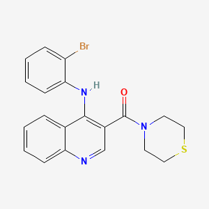 molecular formula C20H18BrN3OS B11274163 N-(2-Bromophenyl)-3-(thiomorpholine-4-carbonyl)quinolin-4-amine 