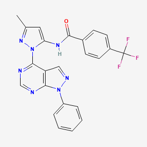 N-(3-methyl-1-{1-phenyl-1H-pyrazolo[3,4-d]pyrimidin-4-yl}-1H-pyrazol-5-yl)-4-(trifluoromethyl)benzamide