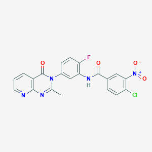 4-chloro-N-(2-fluoro-5-(2-methyl-4-oxopyrido[2,3-d]pyrimidin-3(4H)-yl)phenyl)-3-nitrobenzamide