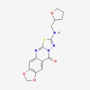 2-(((tetrahydrofuran-2-yl)methyl)amino)-10H-[1,3]dioxolo[4,5-g][1,3,4]thiadiazolo[2,3-b]quinazolin-10-one