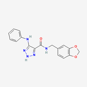 5-anilino-N-(1,3-benzodioxol-5-ylmethyl)-1H-1,2,3-triazole-4-carboxamide