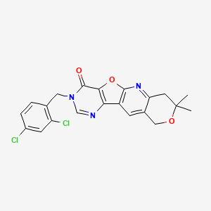 14-[(2,4-dichlorophenyl)methyl]-5,5-dimethyl-6,17-dioxa-2,12,14-triazatetracyclo[8.7.0.03,8.011,16]heptadeca-1(10),2,8,11(16),12-pentaen-15-one