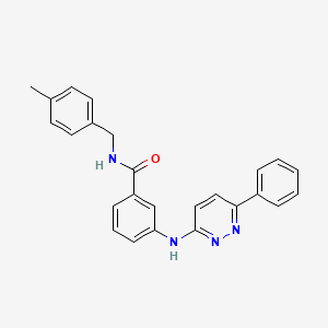 N-[(4-methylphenyl)methyl]-3-[(6-phenylpyridazin-3-yl)amino]benzamide