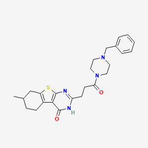 2-[3-(4-benzylpiperazin-1-yl)-3-oxopropyl]-7-methyl-5,6,7,8-tetrahydro[1]benzothieno[2,3-d]pyrimidin-4(3H)-one