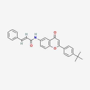 (2E)-N-[2-(4-tert-butylphenyl)-4-oxo-4H-chromen-6-yl]-3-phenylprop-2-enamide