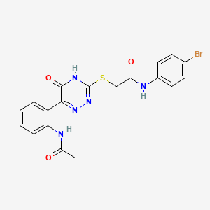 N-(4-Bromophenyl)-2-{[6-(2-acetamidophenyl)-5-oxo-4,5-dihydro-1,2,4-triazin-3-YL]sulfanyl}acetamide