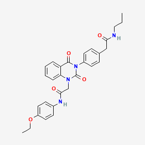 2-(2,4-dioxo-3-(4-(2-oxo-2-(propylamino)ethyl)phenyl)-3,4-dihydroquinazolin-1(2H)-yl)-N-(4-ethoxyphenyl)acetamide