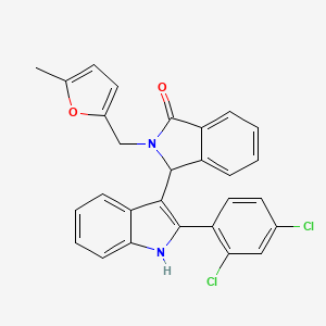 3-[2-(2,4-dichlorophenyl)-1H-indol-3-yl]-2-[(5-methylfuran-2-yl)methyl]-2,3-dihydro-1H-isoindol-1-one