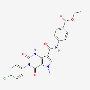 ethyl 4-(3-(4-chlorophenyl)-5-methyl-2,4-dioxo-2,3,4,5-tetrahydro-1H-pyrrolo[3,2-d]pyrimidine-7-carboxamido)benzoate