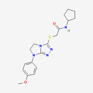 N-Cyclopentyl-2-{[7-(4-methoxyphenyl)-5H,6H,7H-imidazo[2,1-C][1,2,4]triazol-3-YL]sulfanyl}acetamide