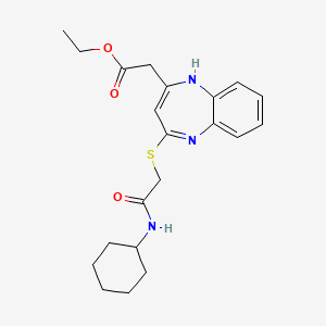 ethyl (4-{[2-(cyclohexylamino)-2-oxoethyl]sulfanyl}-1H-1,5-benzodiazepin-2-yl)acetate