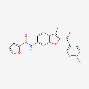 molecular formula C22H17NO4 B11274319 N-[3-methyl-2-(4-methylbenzoyl)-1-benzofuran-6-yl]furan-2-carboxamide 