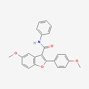 molecular formula C23H19NO4 B11274337 5-methoxy-2-(4-methoxyphenyl)-N-phenyl-1-benzofuran-3-carboxamide 