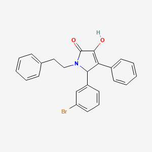 molecular formula C24H20BrNO2 B11274345 5-(3-bromophenyl)-3-hydroxy-4-phenyl-1-(2-phenylethyl)-1,5-dihydro-2H-pyrrol-2-one 