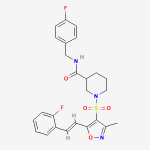 1-({5-[(1E)-2-(2-Fluorophenyl)ethenyl]-3-methyl-1,2-oxazol-4-YL}sulfonyl)-N-[(4-fluorophenyl)methyl]piperidine-3-carboxamide