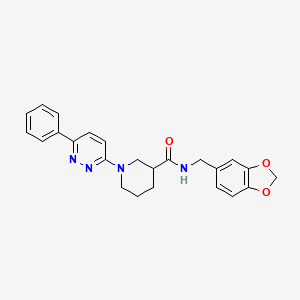 molecular formula C24H24N4O3 B11274365 N-(benzo[d][1,3]dioxol-5-ylmethyl)-1-(6-phenylpyridazin-3-yl)piperidine-3-carboxamide 