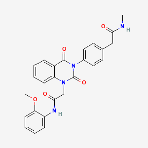 molecular formula C26H24N4O5 B11274378 N-(2-methoxyphenyl)-2-(3-(4-(2-(methylamino)-2-oxoethyl)phenyl)-2,4-dioxo-3,4-dihydroquinazolin-1(2H)-yl)acetamide 