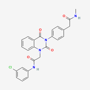 molecular formula C25H21ClN4O4 B11274435 N-(3-chlorophenyl)-2-(3-(4-(2-(methylamino)-2-oxoethyl)phenyl)-2,4-dioxo-3,4-dihydroquinazolin-1(2H)-yl)acetamide 