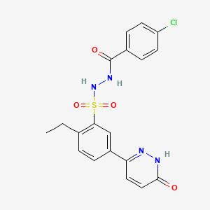 4-chloro-N'-{[2-ethyl-5-(6-oxo-1,6-dihydropyridazin-3-yl)phenyl]sulfonyl}benzohydrazide