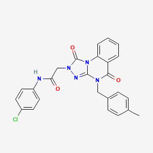 molecular formula C25H20ClN5O3 B11274450 N-(4-chlorophenyl)-2-(4-(4-methylbenzyl)-1,5-dioxo-4,5-dihydro-[1,2,4]triazolo[4,3-a]quinazolin-2(1H)-yl)acetamide 