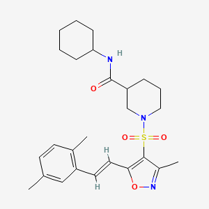 N-Cyclohexyl-1-({5-[(1E)-2-(2,5-dimethylphenyl)ethenyl]-3-methyl-1,2-oxazol-4-YL}sulfonyl)piperidine-3-carboxamide