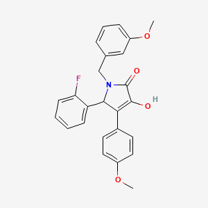 molecular formula C25H22FNO4 B11274469 5-(2-fluorophenyl)-3-hydroxy-1-(3-methoxybenzyl)-4-(4-methoxyphenyl)-1,5-dihydro-2H-pyrrol-2-one 