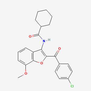 molecular formula C23H22ClNO4 B11274477 N-[2-(4-chlorobenzoyl)-7-methoxy-1-benzofuran-3-yl]cyclohexanecarboxamide 