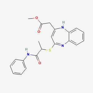 methyl (4-{[1-oxo-1-(phenylamino)propan-2-yl]sulfanyl}-1H-1,5-benzodiazepin-2-yl)acetate