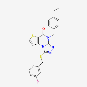 4-(4-ethylbenzyl)-1-((3-fluorobenzyl)thio)thieno[2,3-e][1,2,4]triazolo[4,3-a]pyrimidin-5(4H)-one