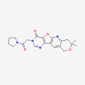 5,5-dimethyl-14-(2-oxo-2-pyrrolidin-1-ylethyl)-6,17-dioxa-2,12,14-triazatetracyclo[8.7.0.03,8.011,16]heptadeca-1(10),2,8,11(16),12-pentaen-15-one