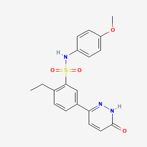 molecular formula C19H19N3O4S B11274562 2-ethyl-N-(4-methoxyphenyl)-5-(6-oxo-1,6-dihydropyridazin-3-yl)benzenesulfonamide 