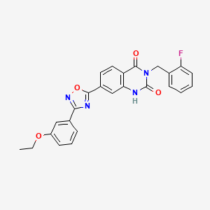 molecular formula C25H19FN4O4 B11274593 7-(3-(3-ethoxyphenyl)-1,2,4-oxadiazol-5-yl)-3-(2-fluorobenzyl)quinazoline-2,4(1H,3H)-dione 