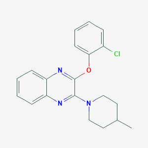 molecular formula C20H20ClN3O B11274621 2-(2-Chlorophenoxy)-3-(4-methylpiperidin-1-yl)quinoxaline 