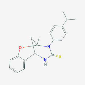 2-methyl-3-[4-(propan-2-yl)phenyl]-2,3,5,6-tetrahydro-4H-2,6-methano-1,3,5-benzoxadiazocine-4-thione