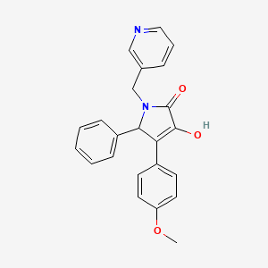 molecular formula C23H20N2O3 B11274646 3-hydroxy-4-(4-methoxyphenyl)-5-phenyl-1-(pyridin-3-ylmethyl)-1,5-dihydro-2H-pyrrol-2-one 