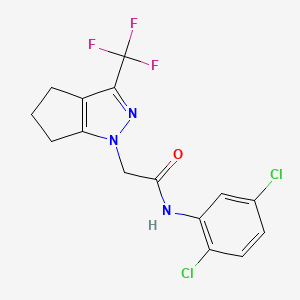 molecular formula C15H12Cl2F3N3O B11274652 N-(2,5-dichlorophenyl)-2-[3-(trifluoromethyl)-5,6-dihydrocyclopenta[c]pyrazol-1(4H)-yl]acetamide 